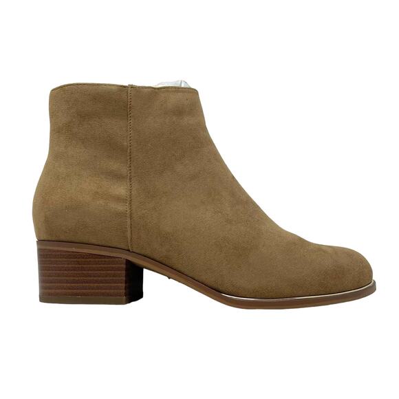 Lane Bryant Ankle Booties Faux Suede Taupe Size 10W - Picture 6 of 6